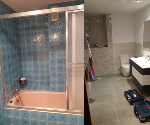 Reforma completa baño en Tarragona antes y después